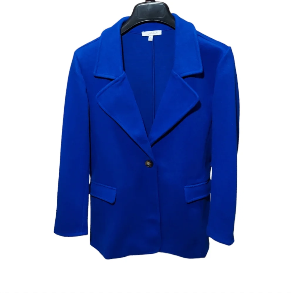 Blashe Women Royal Blue Belted Blazer Coat Jacket Single Button Size S. M. L.